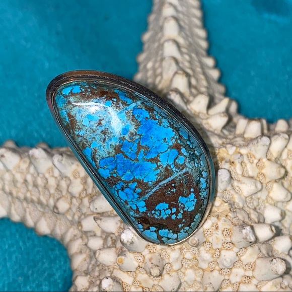 Stunning Chrysocolla Handcrafted statement ring